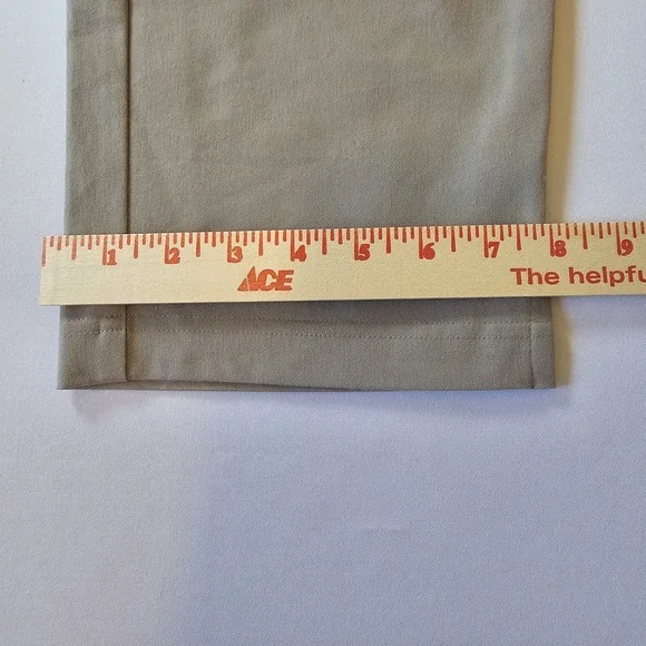 Eileen Fisher Womens Med Pull On Pants Tan Cotton Side Zipper Elastic Waist - Picture 9 of 10